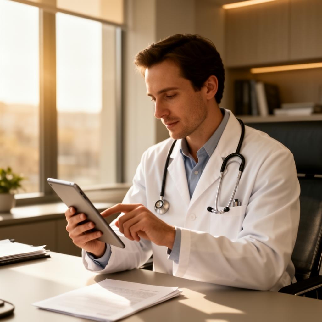 Médecin consultant son dossier